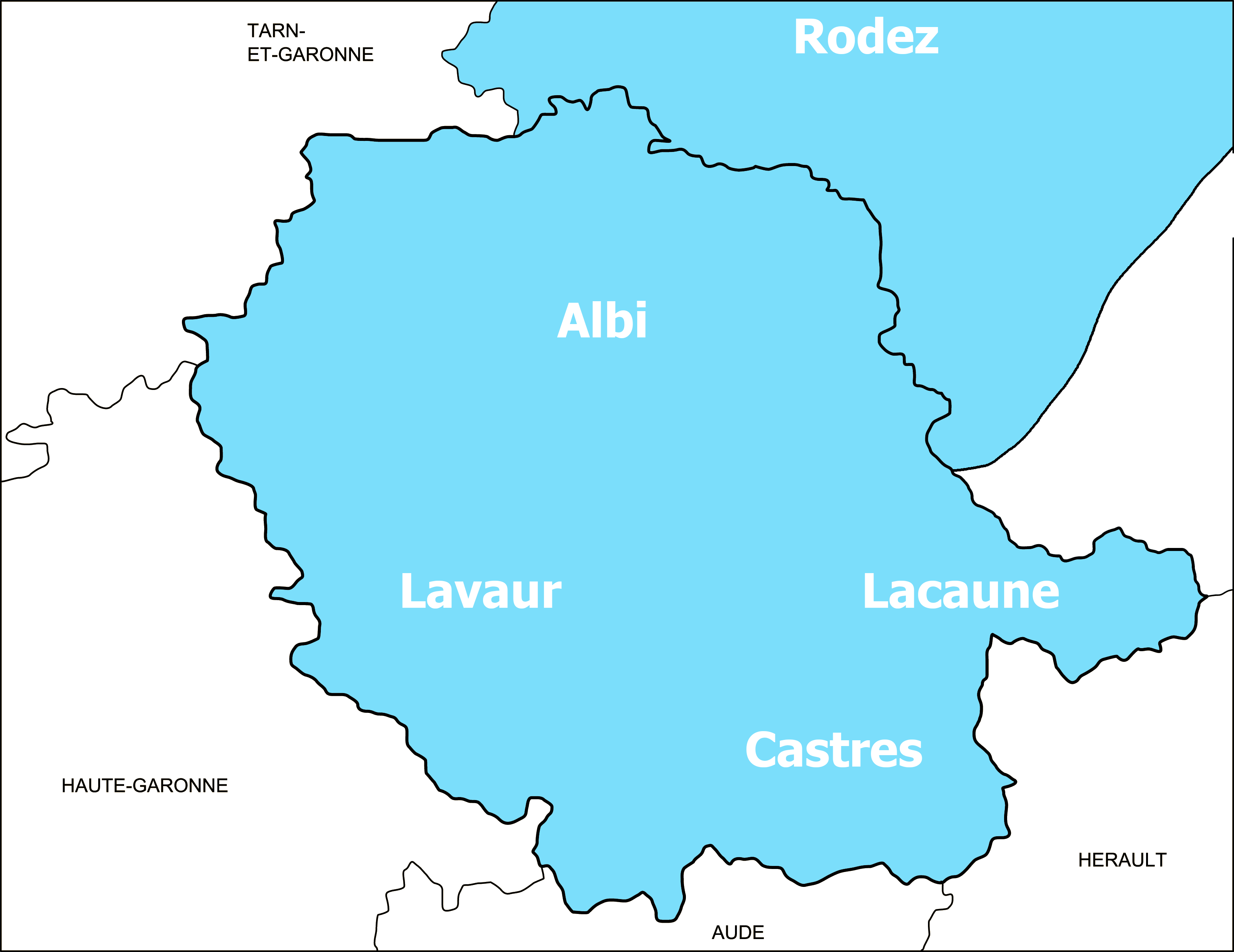 Carte de la zone d’intervention de Dépannage Formation Numérique autour d’Albi